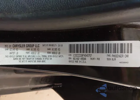 2015 Chrysler 200 from USA, damaged, VIN 1C3CTCCG9FN545757